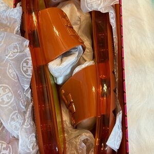 Orange Tory Burch Jelly Slide Sandal in puff